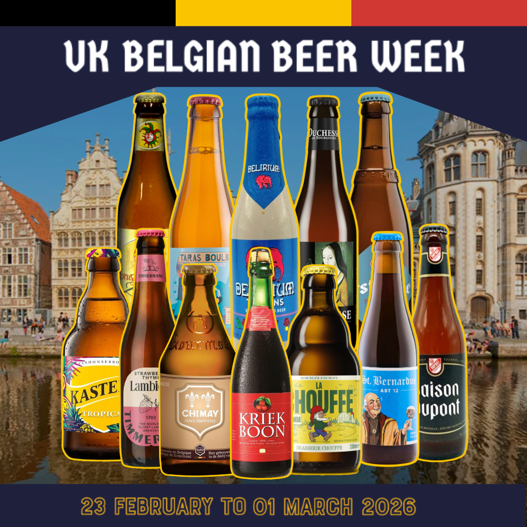 UK Belgian Beer Week Mixed Case (12 Pack) With Free Timmermans Glass