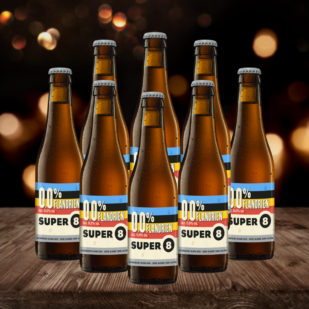 Haacht Super 8 Flandrien Belgian Alcohol Free Beer 330ml Bottles - 0.0% ABV (Multipack)