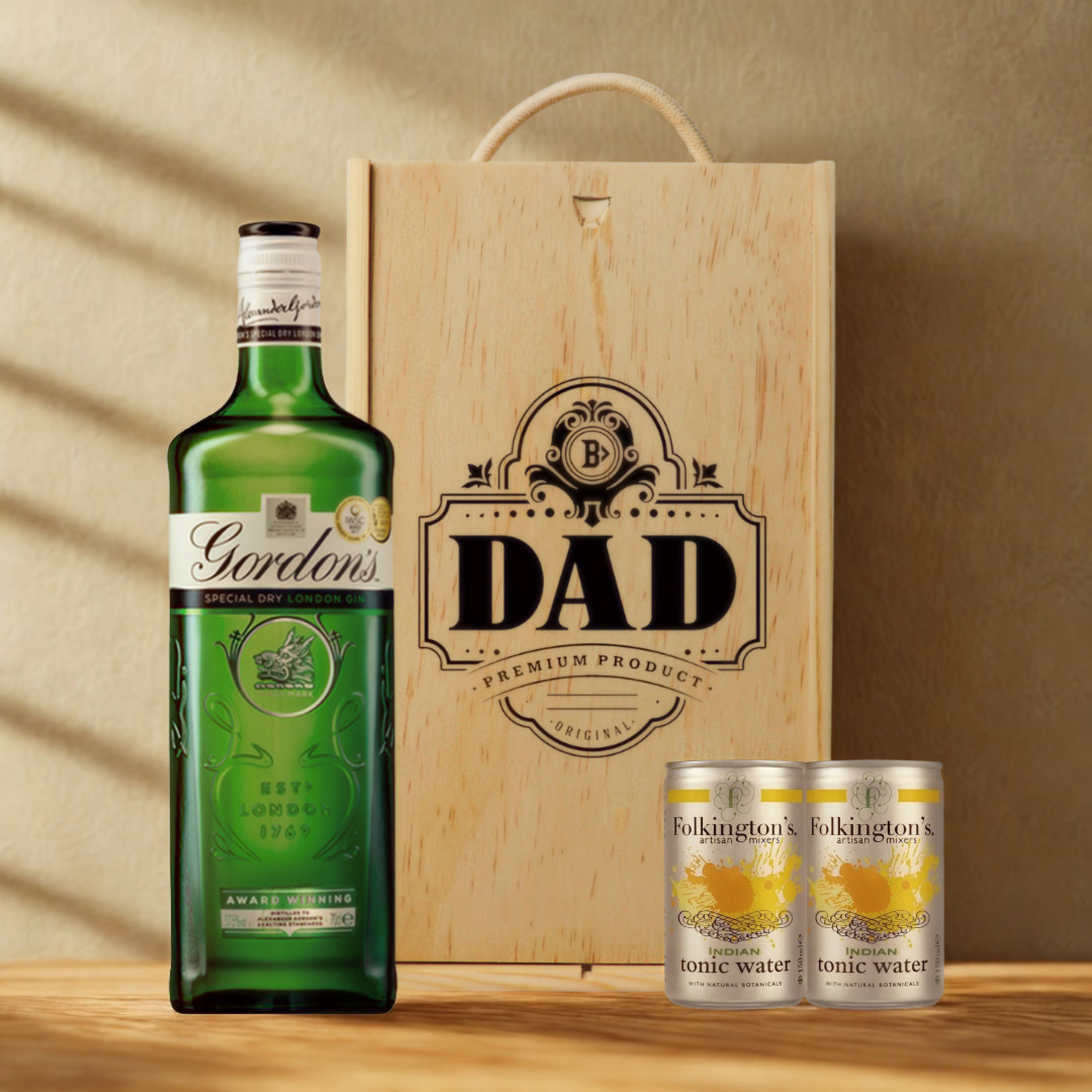 Best Dad Gin Gift Set with Folkington’s Tonic Water – 70cl
