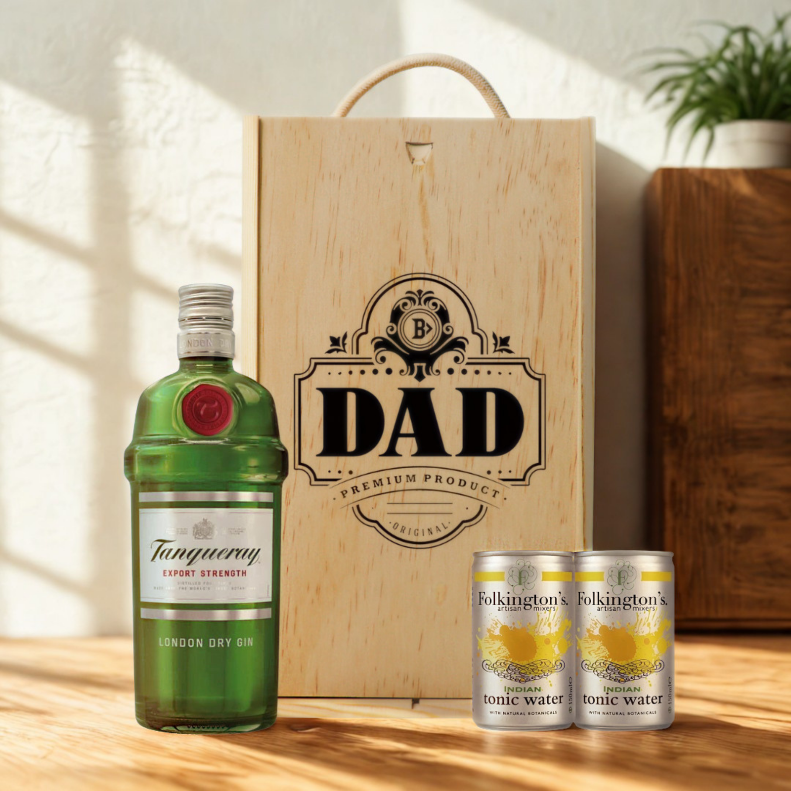 Best Dad Gin Gift Set with Folkington’s Tonic Water – 70cl