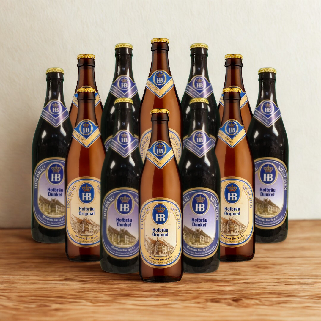 Hofbräu München German Beer Mixed Case 500ml Bottles (12 Pack)