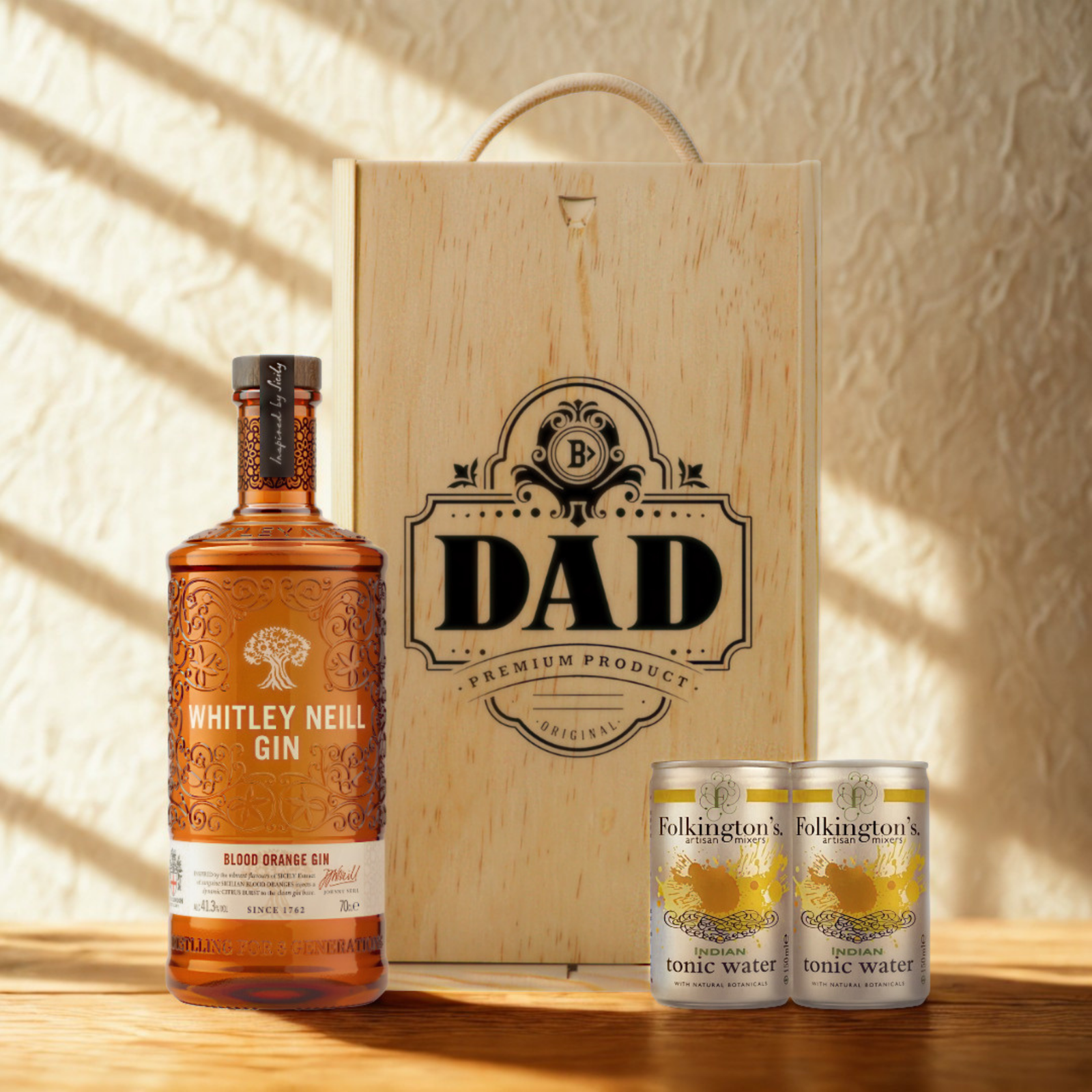 Best Dad Gin Gift Set with Folkington’s Tonic Water – 70cl