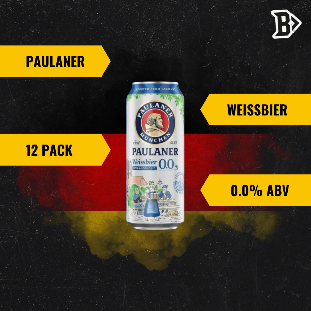 Paulaner Alcohol-Free Weissbier 500ml Cans – Premium German Wheat Beer | Non-Alcoholic Hefeweizen | Refreshing Bavarian Beer 0.0% ABV (Multipack)