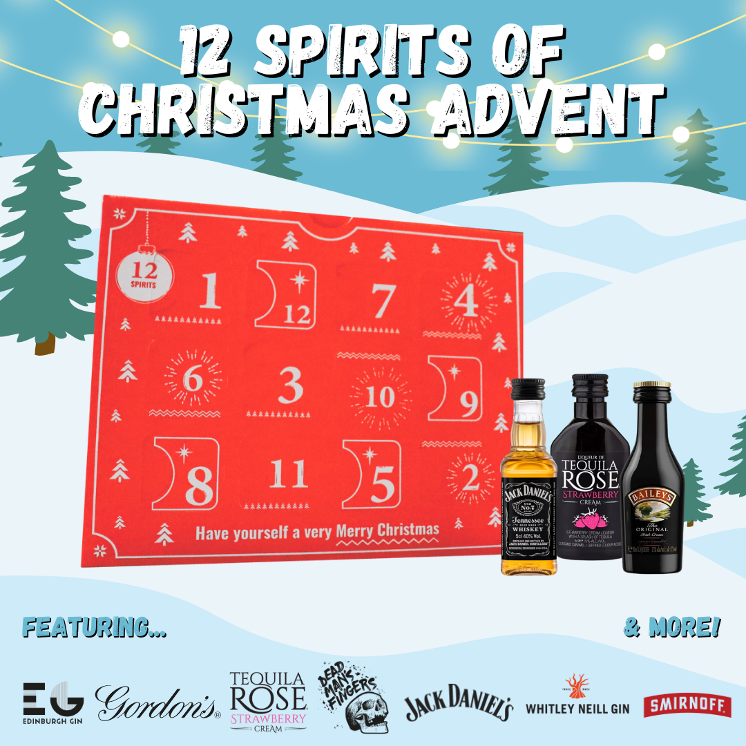 12 Spirits of Christmas Advent Calendar 2024 - With Rum, Gin, Whiskey, Vodka & Tequila (12 x 5cl) - BEERHUNTER