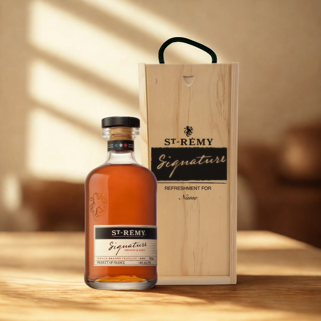 Personalised St Remy Signature Brandy Gift Set - 70cl (40% ABV)