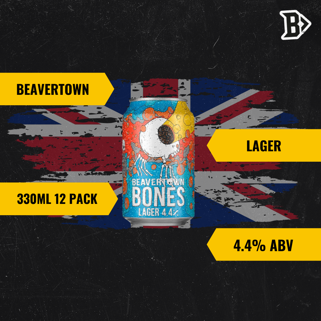 Beavertown Bones Lager 330ml Cans – 4.4% ABV (12 Pack)