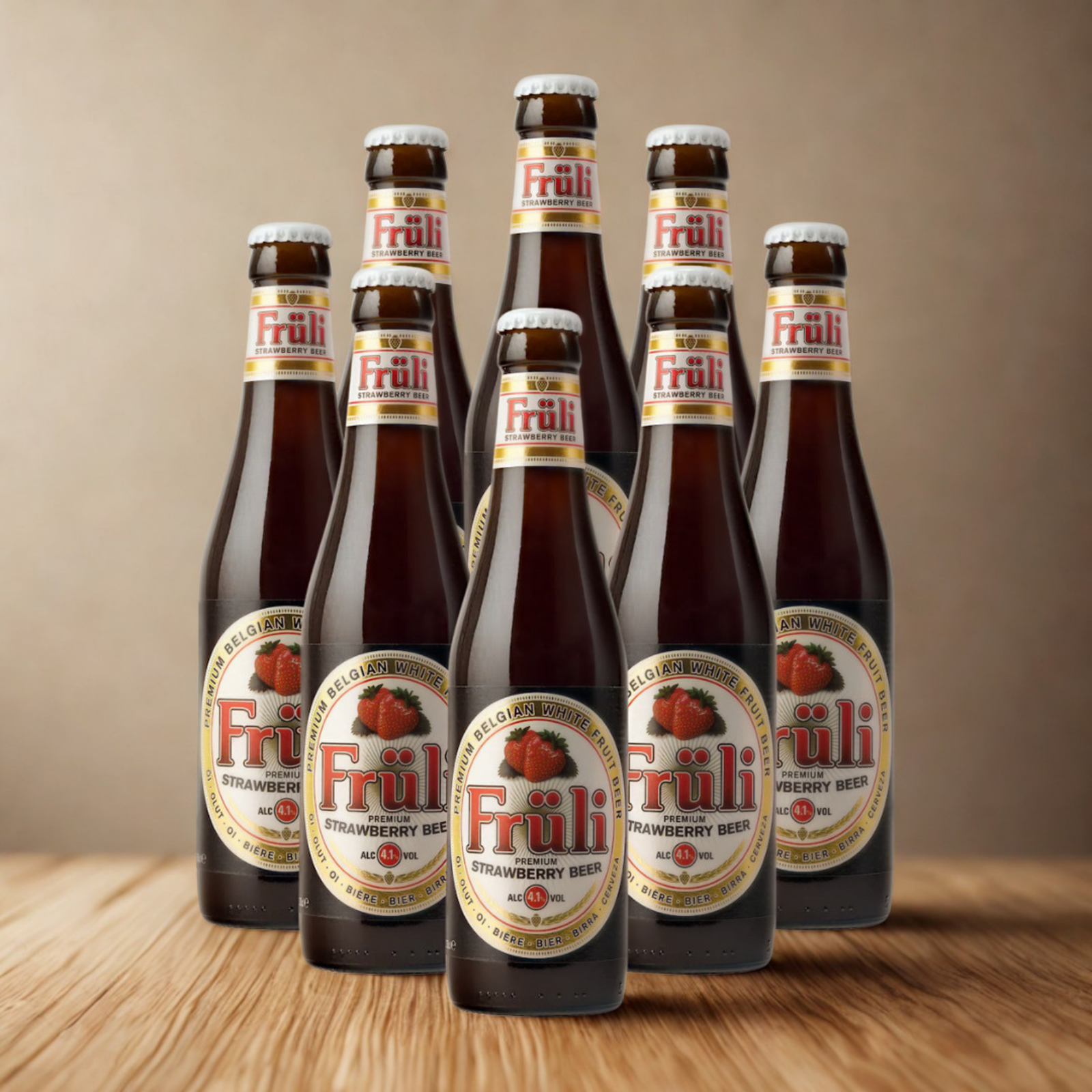 Fruli Strawberry Fruit Flavoured Red Belgian Beer 330ml Bottles – 4.1% ABV (Multipack)