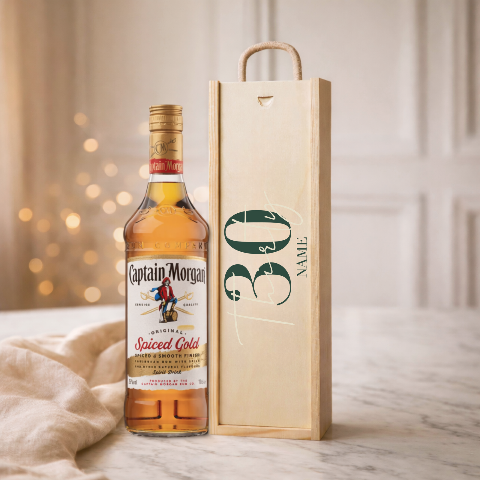 Personalised 30th Birthday Rum Gift Set – Rum with Personalised Lid