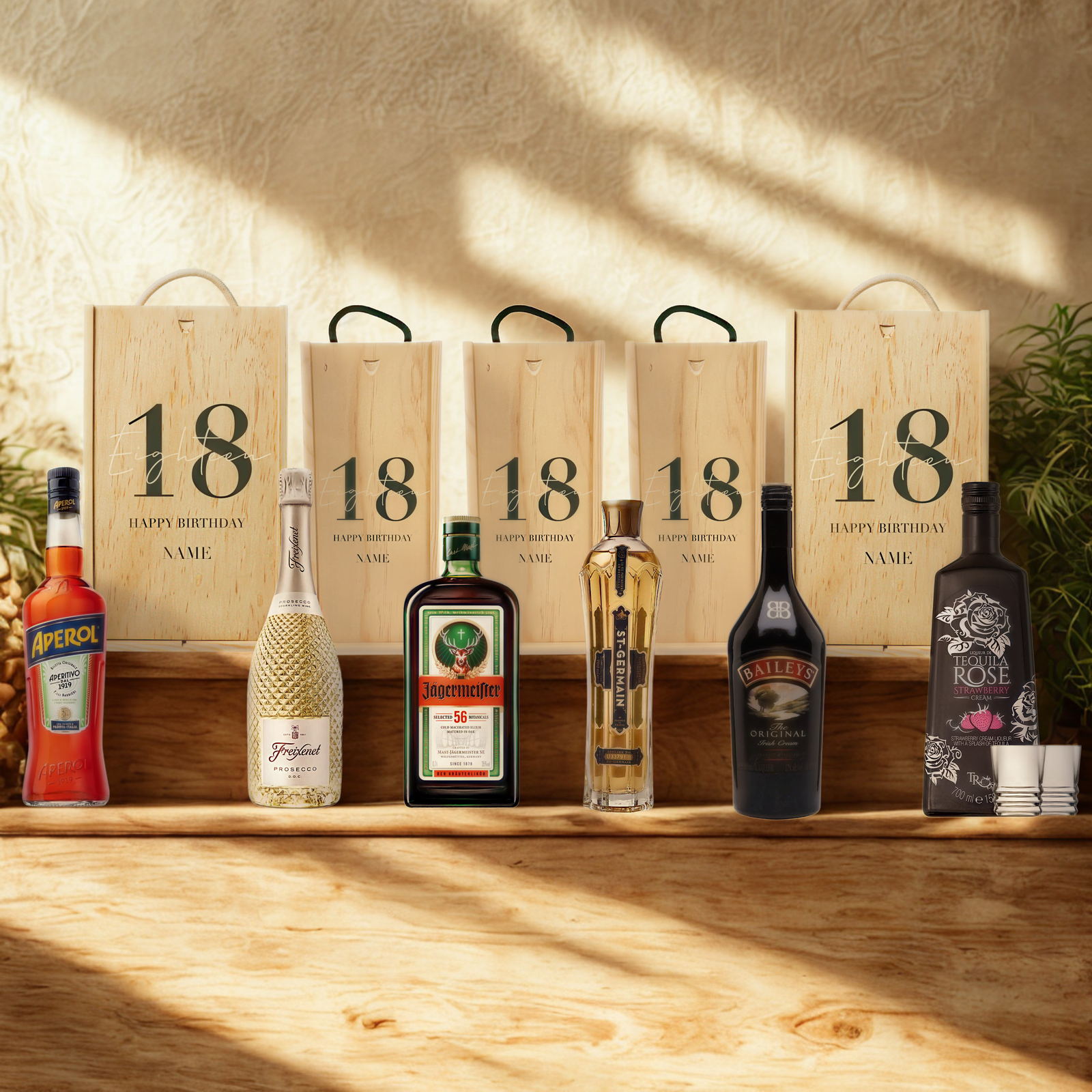 Personalised 18th Birthday Aperitif Gift Set – Premium Spirits Selection with Personalised Lid