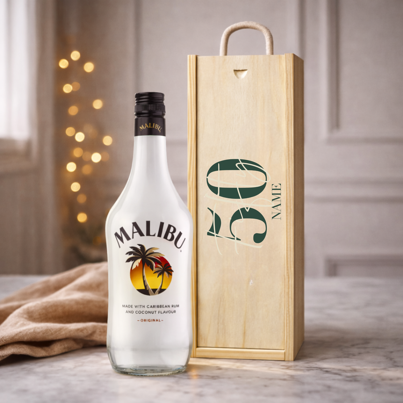 Personalised 50th Birthday Rum Gift Set – Rum with Personalised Lid