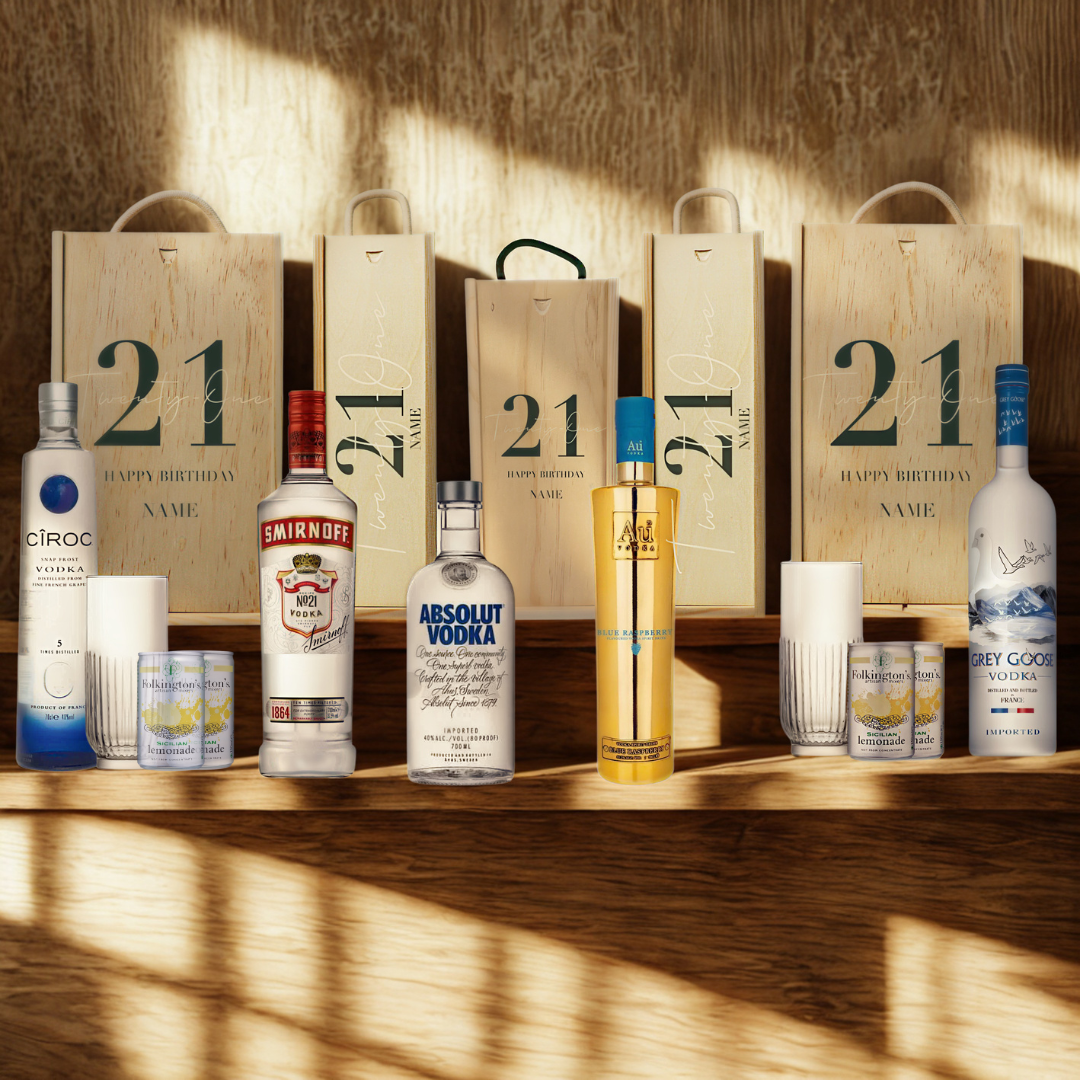 Personalised 21st Birthday Vodka Gift Set – 70cl with Personalised Lid