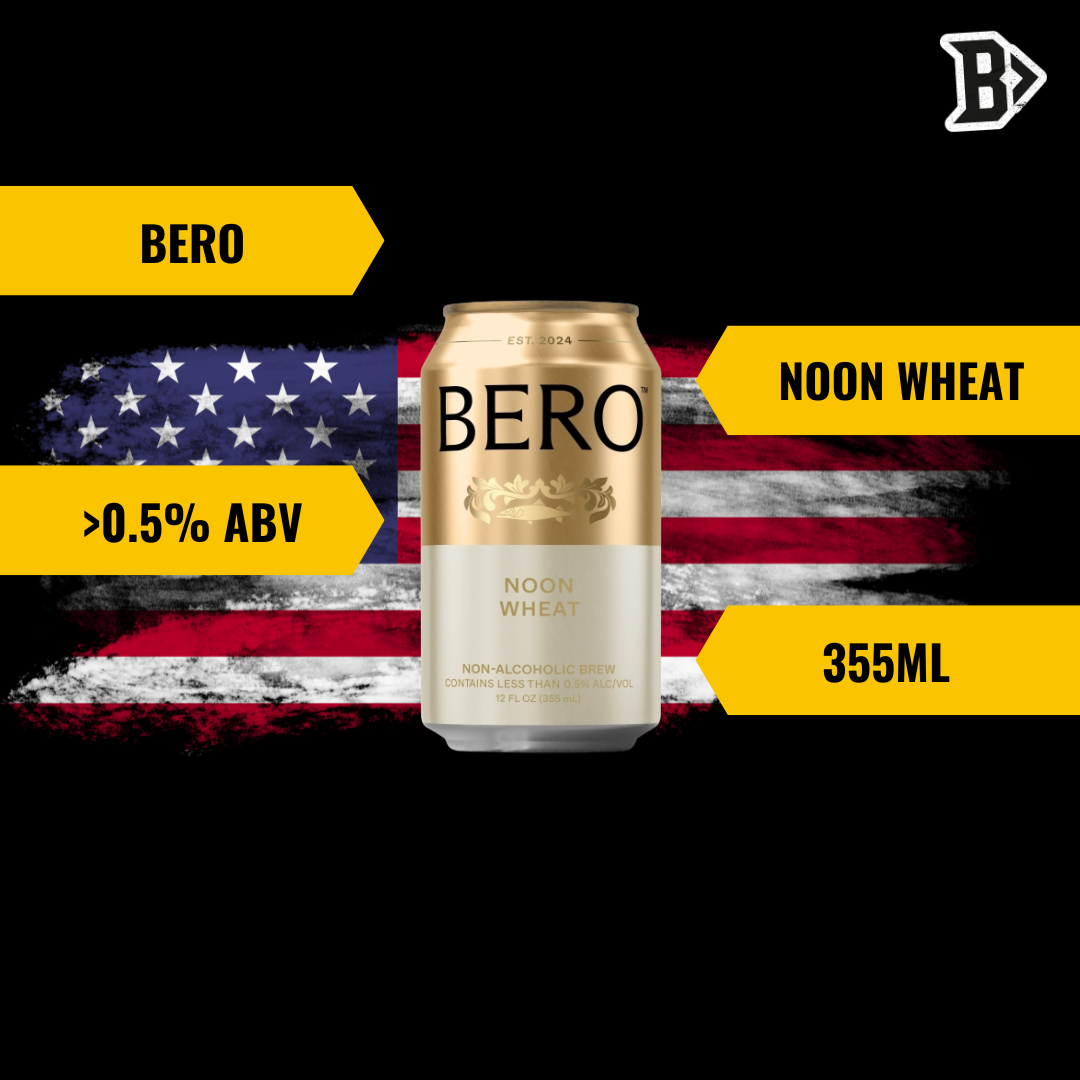 BERO Noon Wheat Beer 355ml Cans – 0.5% ABV (8 pack)