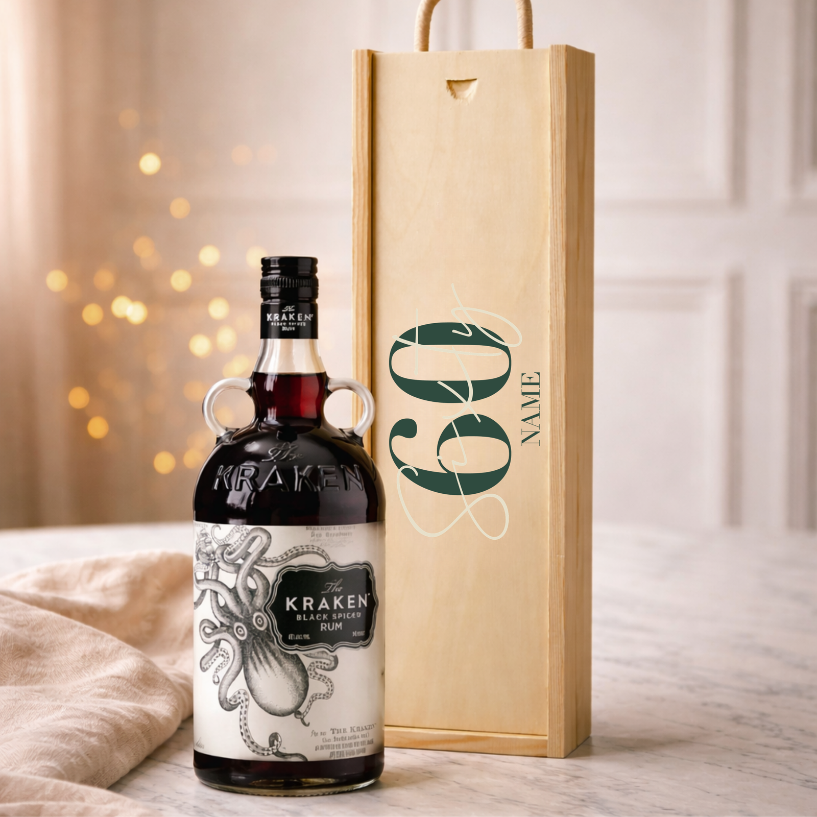 Personalised 60th Birthday Rum Gift Set – Rum with Personalised Lid