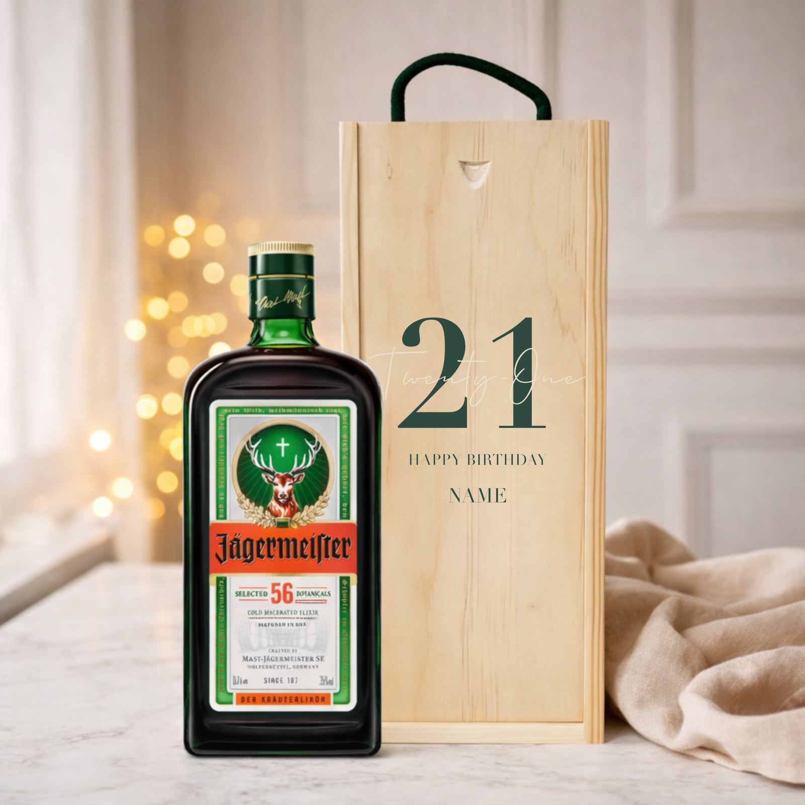 Personalised 21st Birthday Aperitif Gift Set – Premium Spirits Selection with Personalised Lid