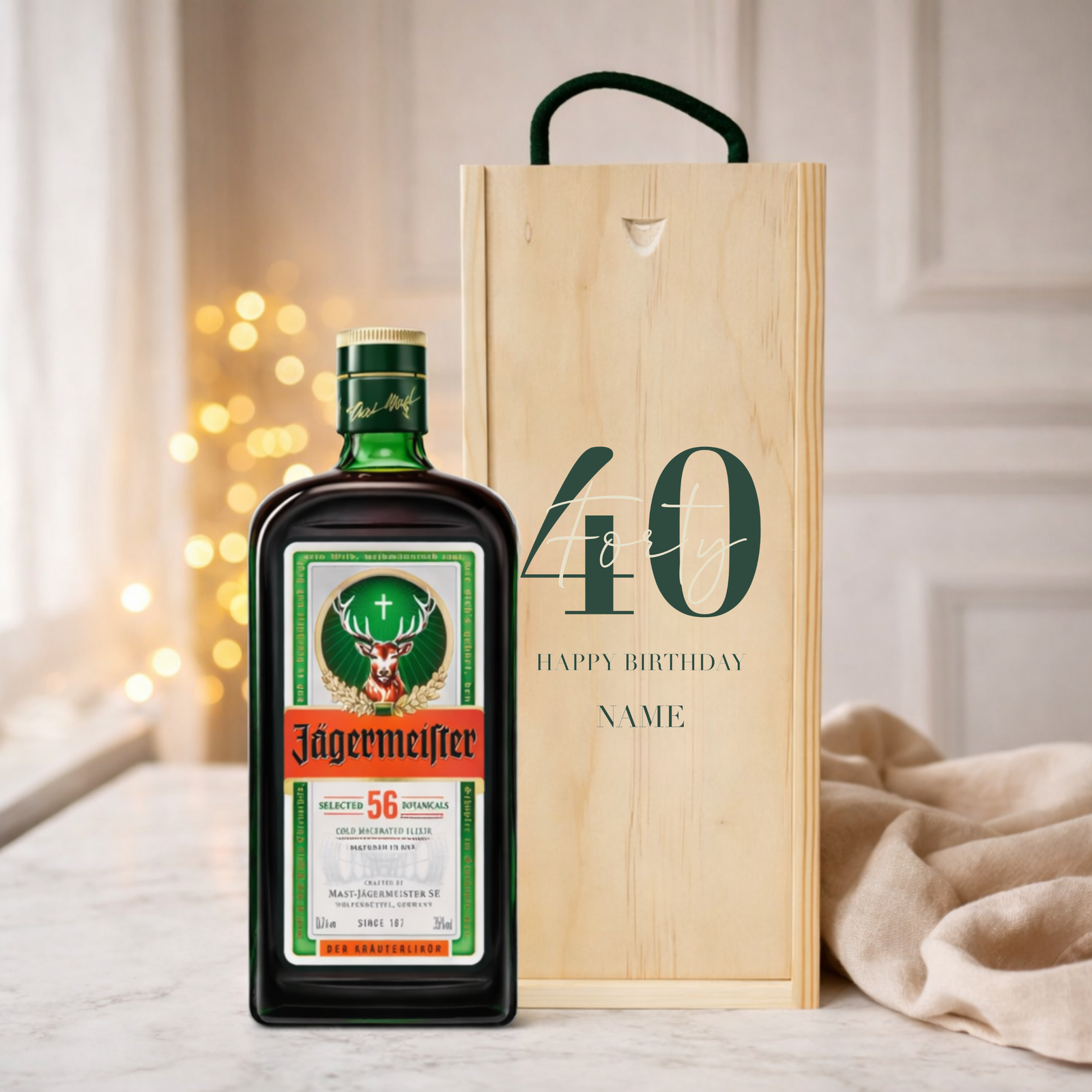 Personalised 40th Birthday Aperitif Gift Set – Premium Spirits Selection with Personalised Lid