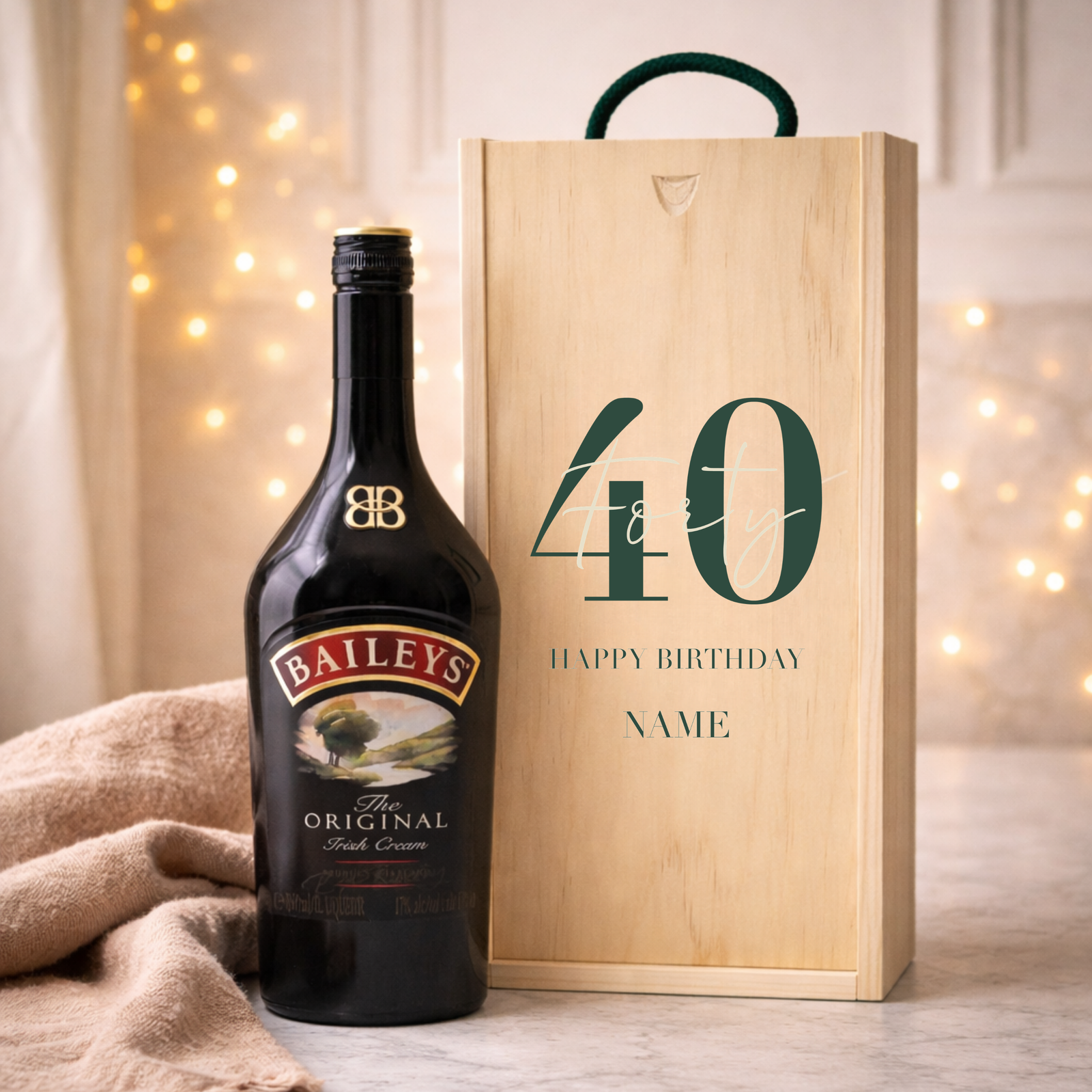 Personalised 40th Birthday Aperitif Gift Set – Premium Spirits Selection with Personalised Lid