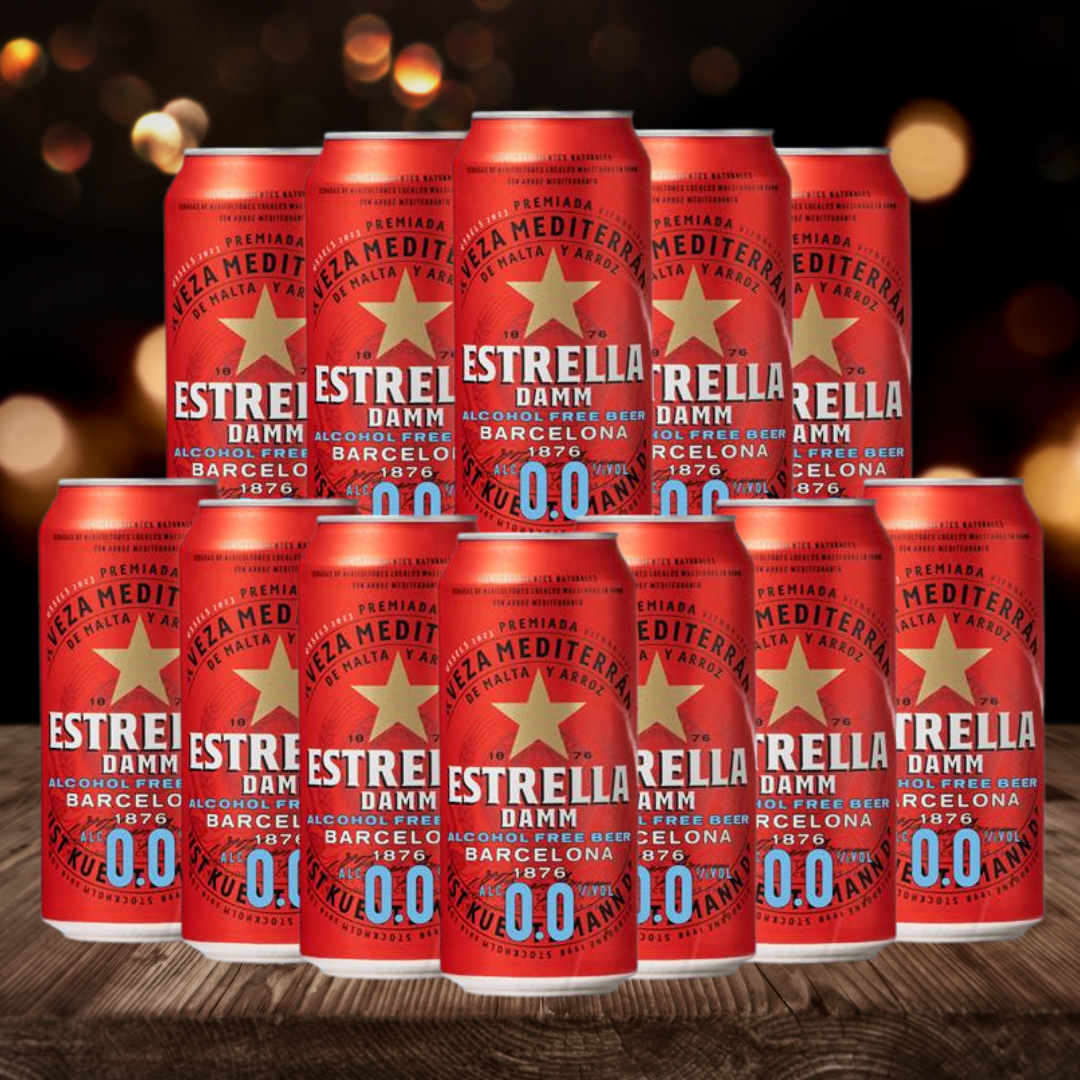 Estrella Damm 0.0 Alcohol-Free Lager 440ml Can (Multipack)