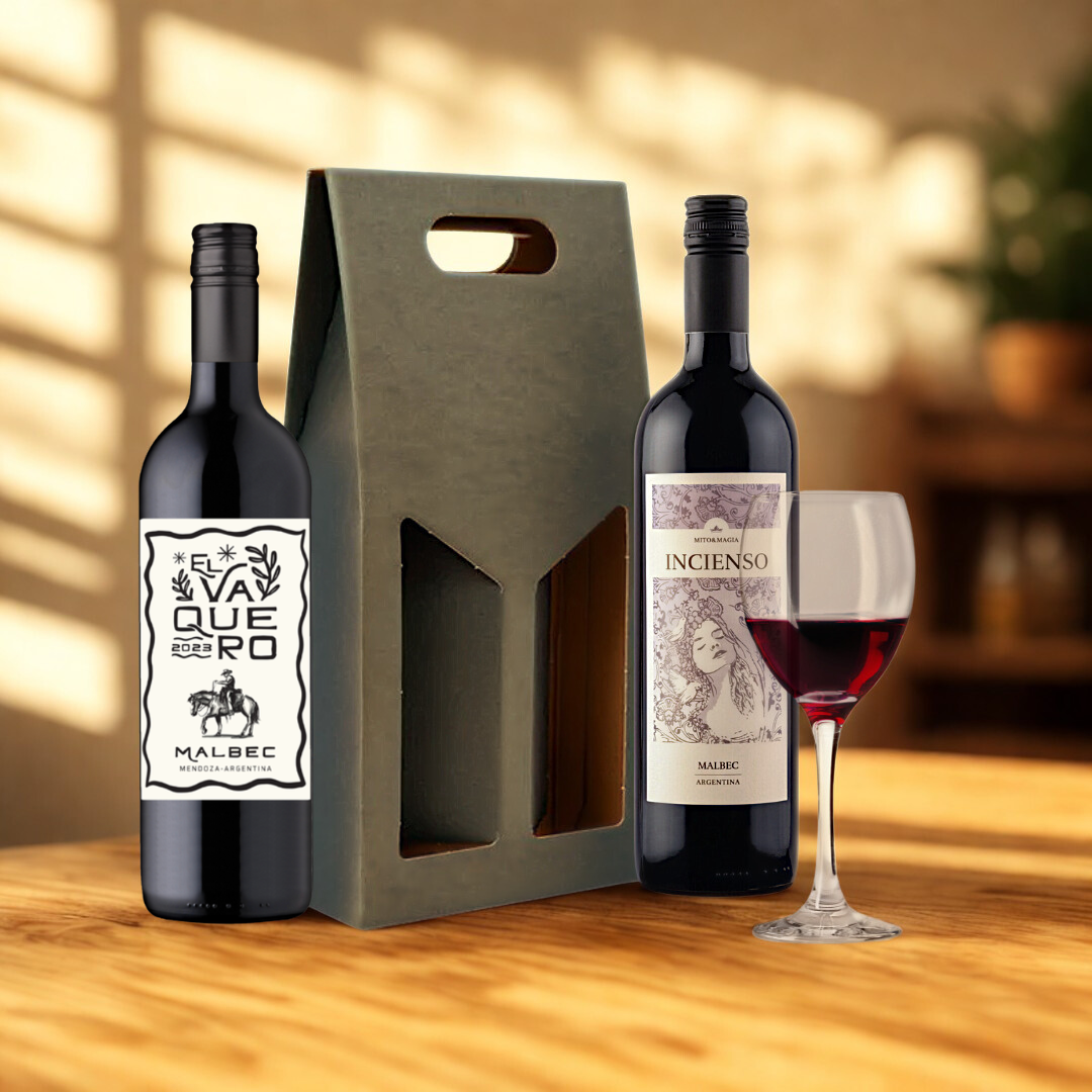 Malbec Argentina Classic Red Wine Gift Set Collection – El Vaquero & Incienso (2 x 75cl) in Gift Box