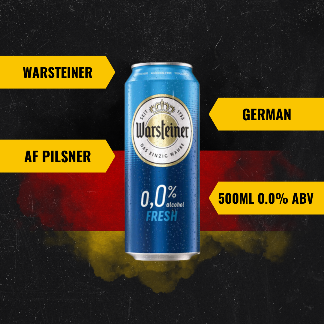 Warsteiner Fresh German Alcohol Free Pilsner 500ml Cans - 0.0% ABV (Multipack)