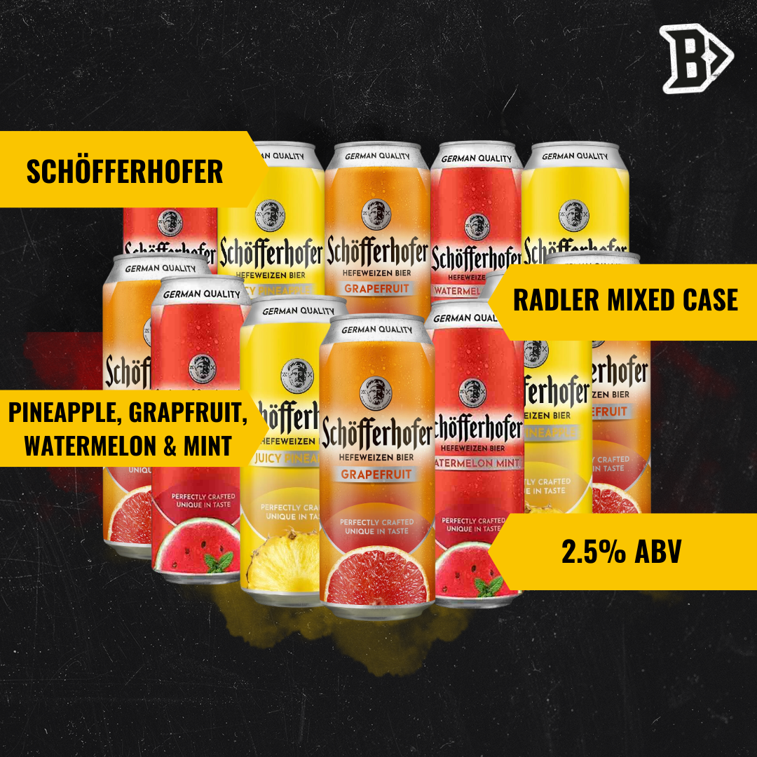 Schöfferhofer Pineapple, Watermelon & Grapefruit German Low Alcohol Beer Mixed Case – 2.5% ABV (12 Pack)