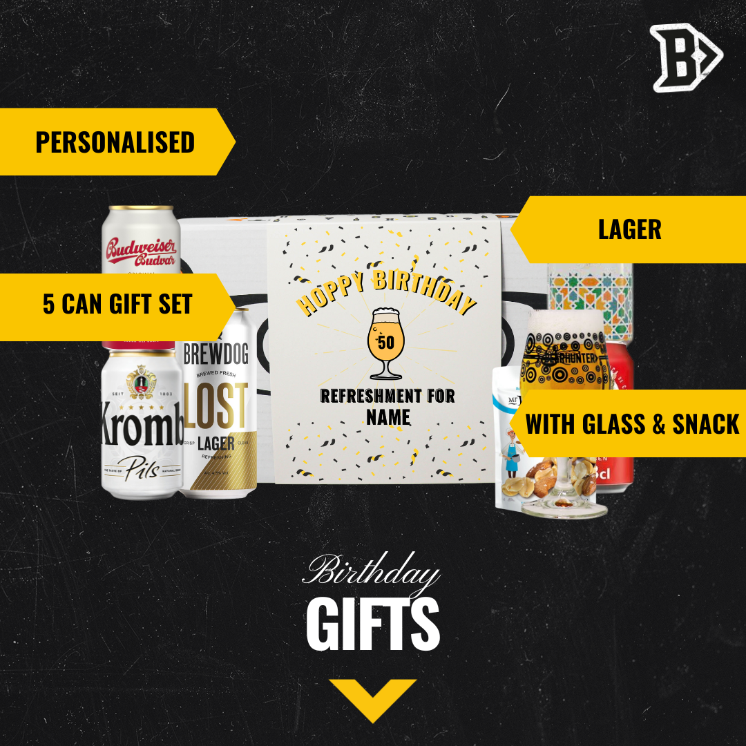 Personalised Premium Lager Birthday Craft Beer Gift Set - (5 x 330ml)