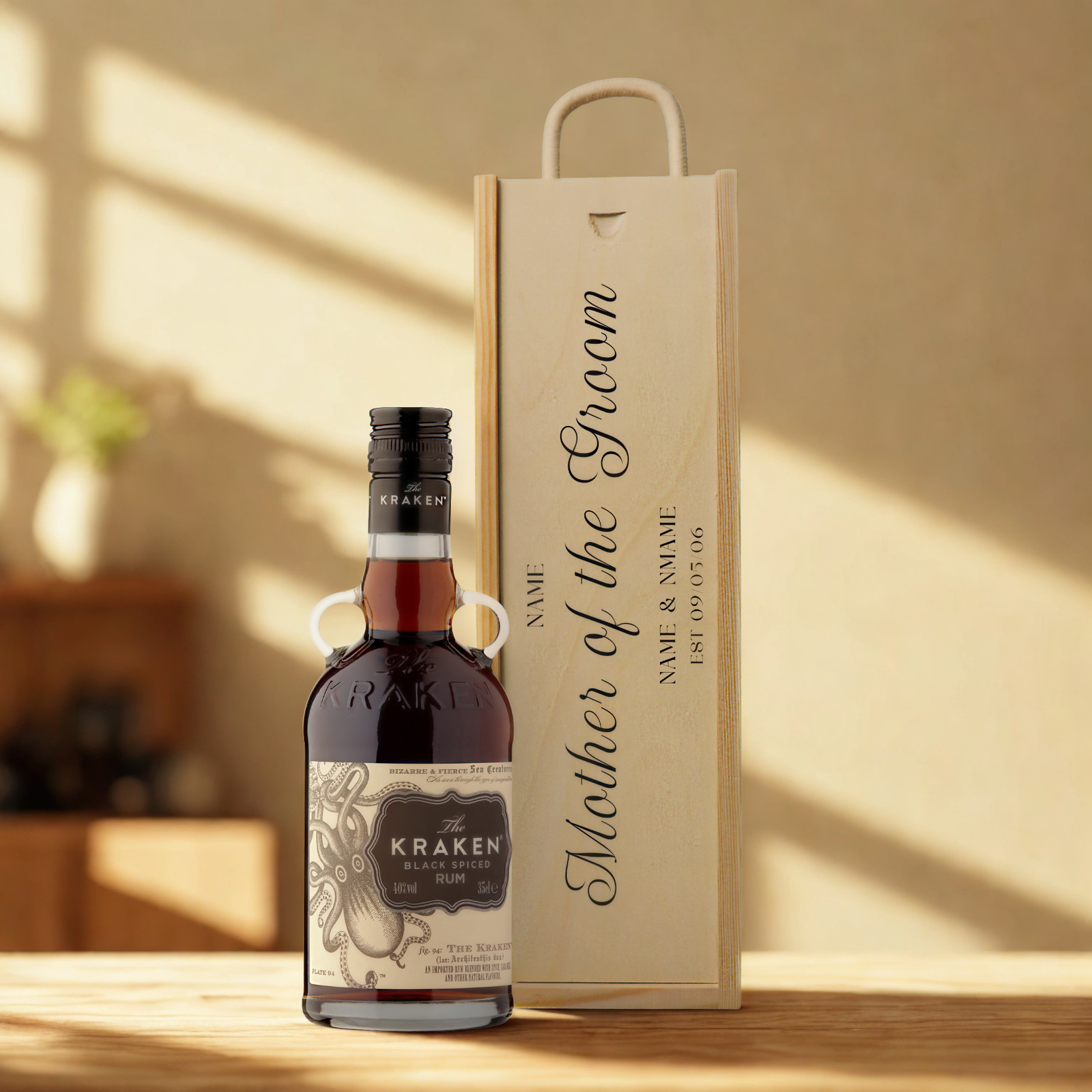 Personalised Mother of the Groom Rum Gift Set with Wooden Presentation Box