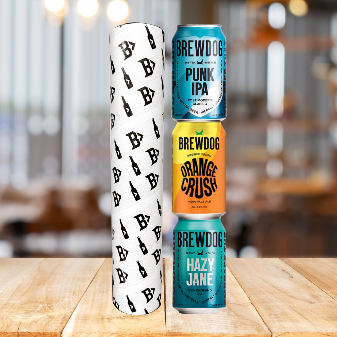 Brewdog Craft Beer Tube Gift Set (3 Pack) - Punk IPA, Orange Crush & Hazy Jane
