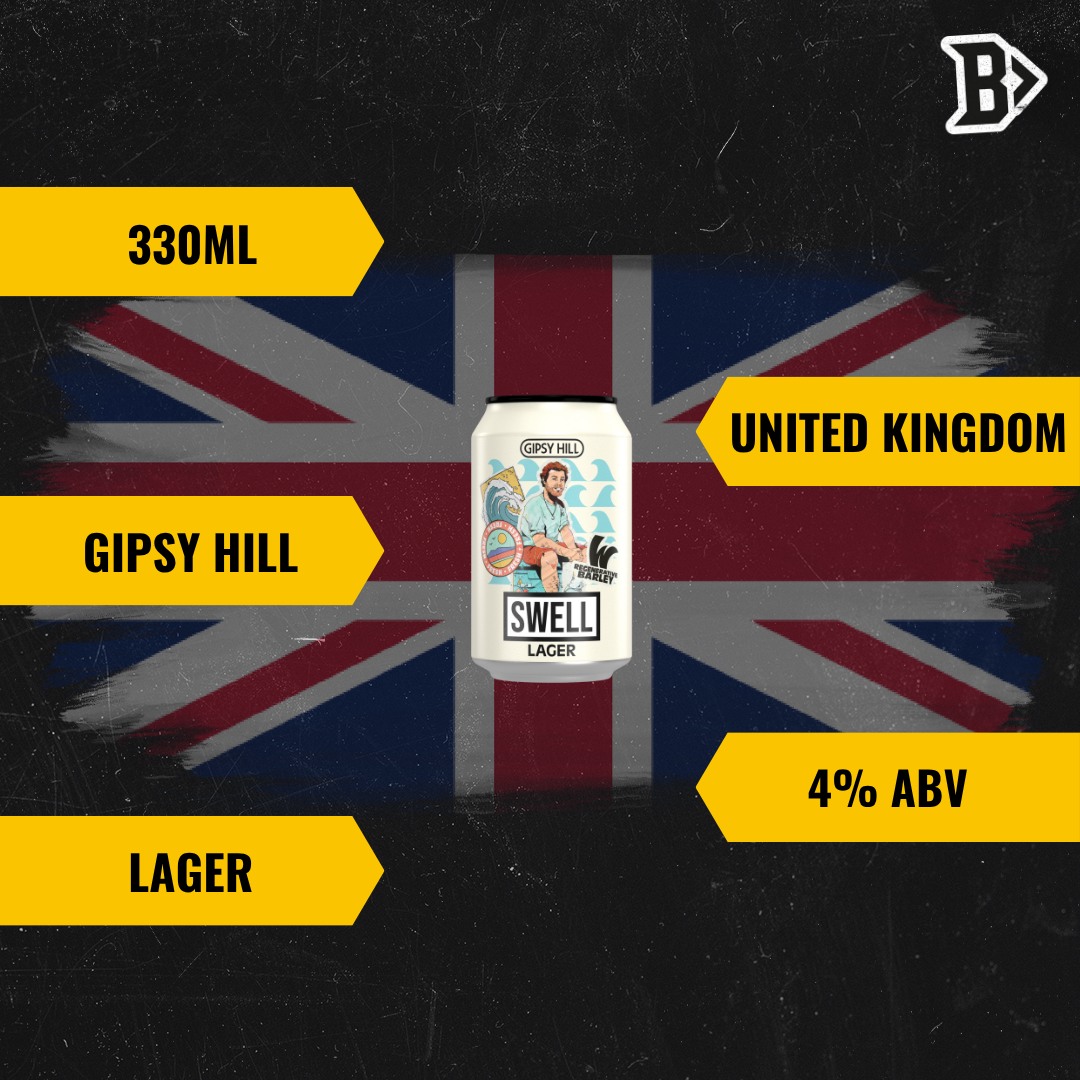 Gipsy Hill British Lager Swell Lager 330ml - 4% ABV (8 Pack) - BBD 8/5/26
