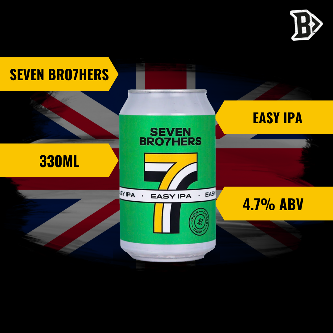 Seven Bro7hers EASY IPA British Session IPA 330 ml Cans – ABV 4.7% (12 Pack)