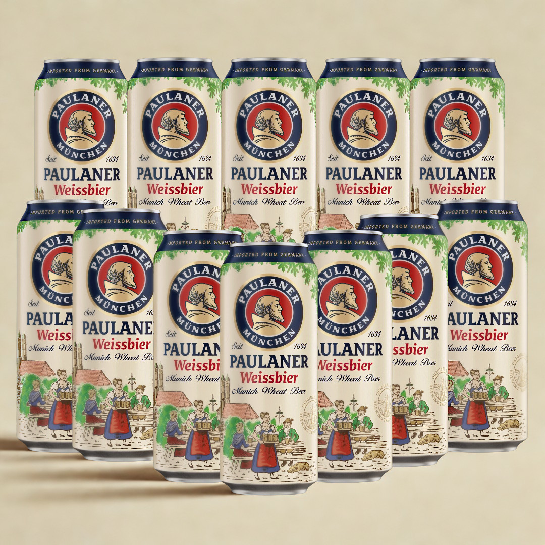Paulaner Weissbier Premium German Wheat Beer 500ml Cans – 5.5% ABV (Multipack)