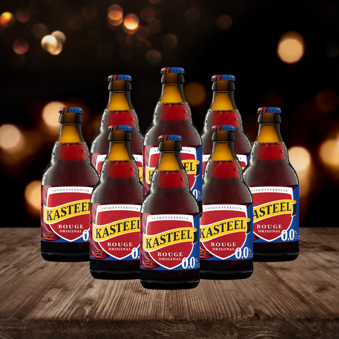 Alcohol Free Kasteel Rouge Belgian Cherry Fruit Beer 330ml Bottles – 0.0% ABV (Multipack)