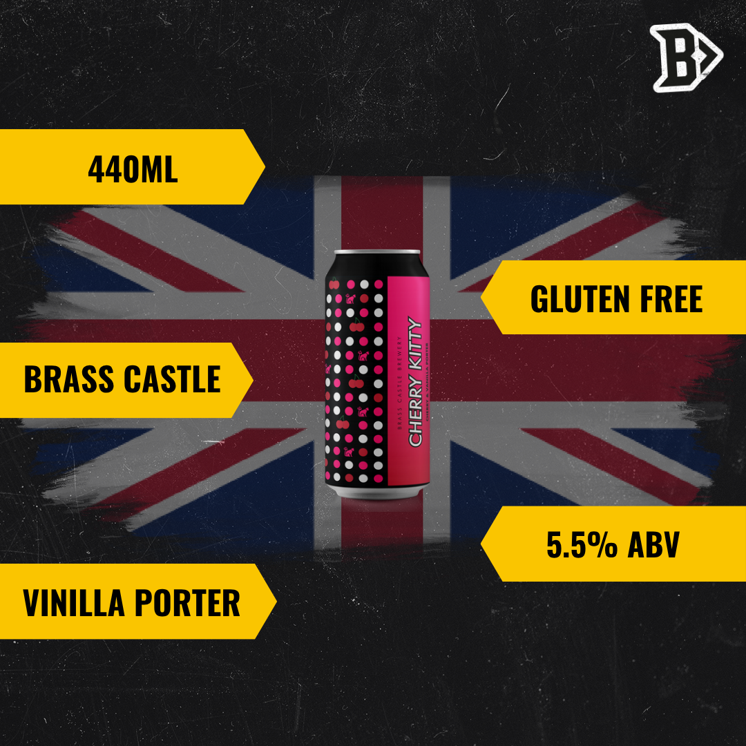 Brass Castle British Gluten Free Vinilla Porter Bad Kitty 440ml Cans - 5.5% ABV (8 Pack)