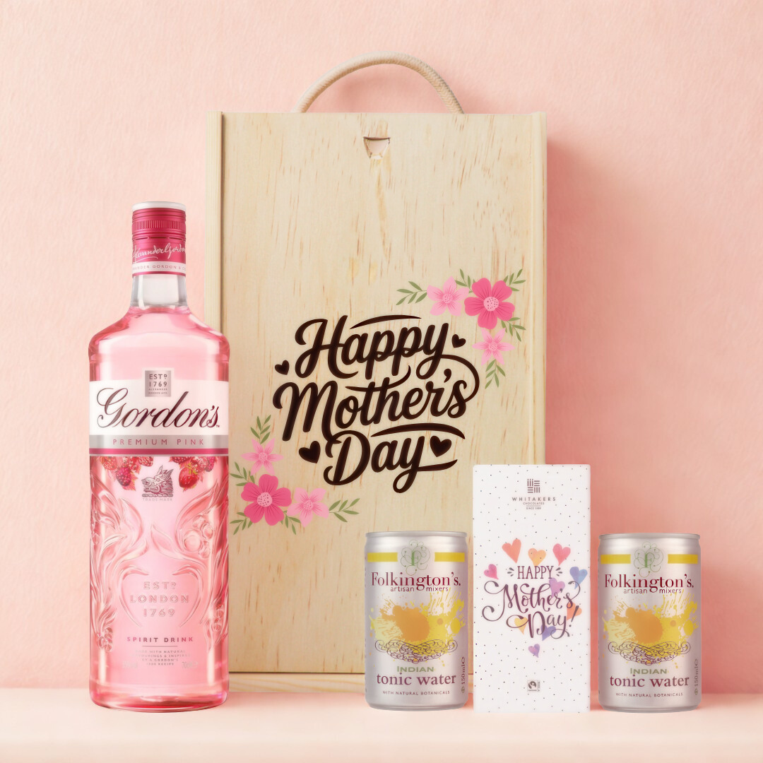 Gordon's Pink Gin Mother’s Day Gift Box with Folkington’s Tonics & Chocolate