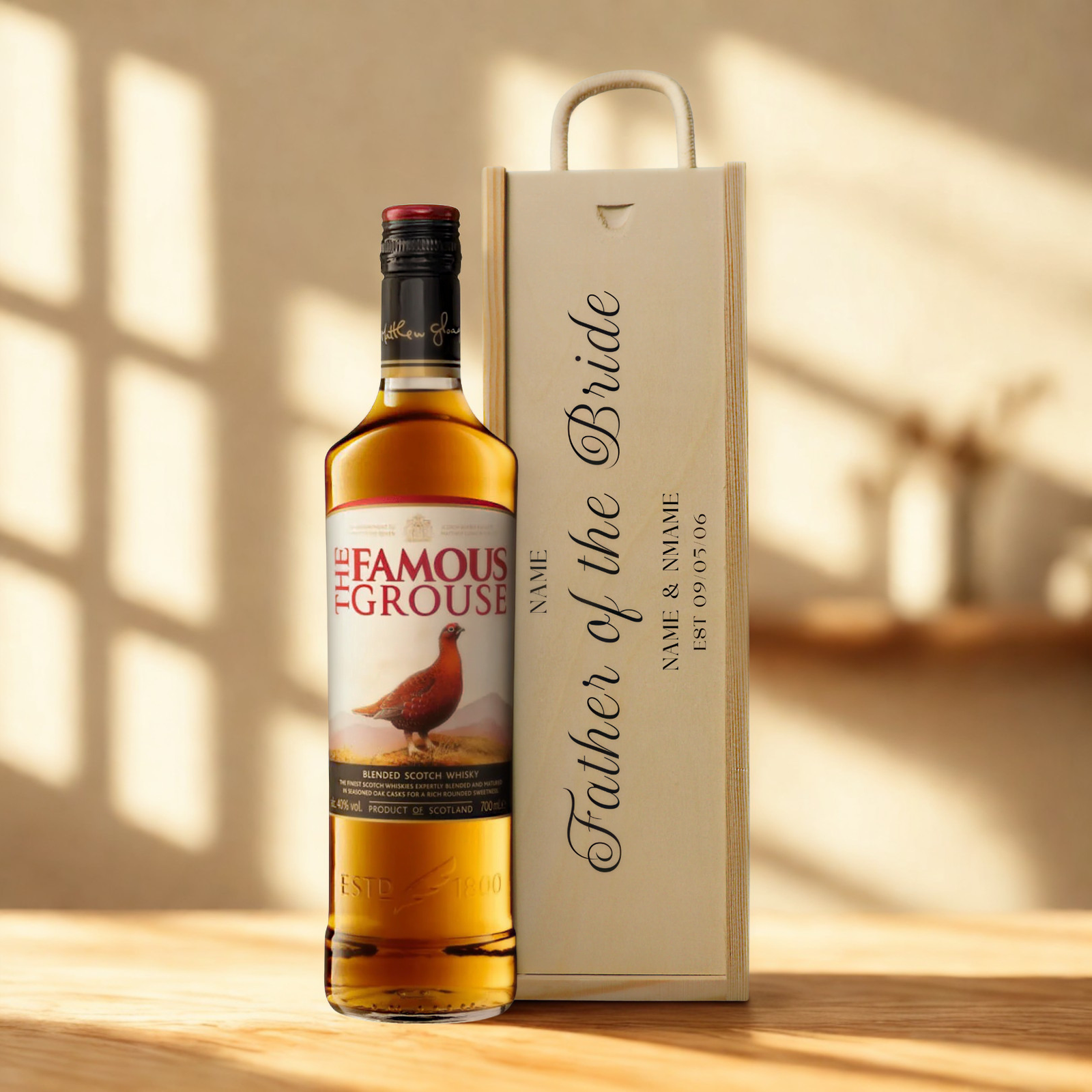 Personalised Father of the Bride Whisky Gift Set with Wooden Presentation Box