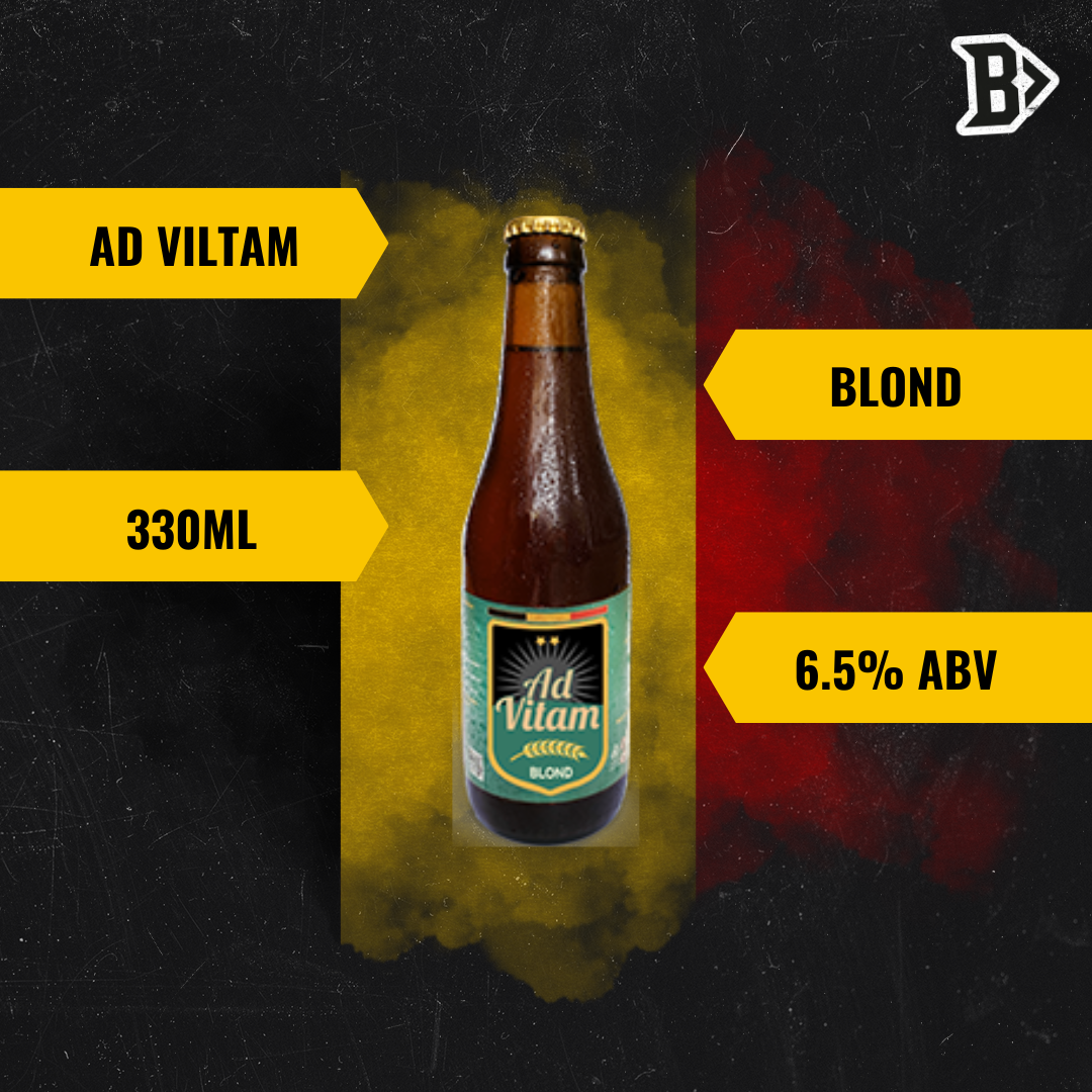 Ad Vitam Blond Belgian Beer 330ml Bottles - 6.5% ABV (12 Pack)