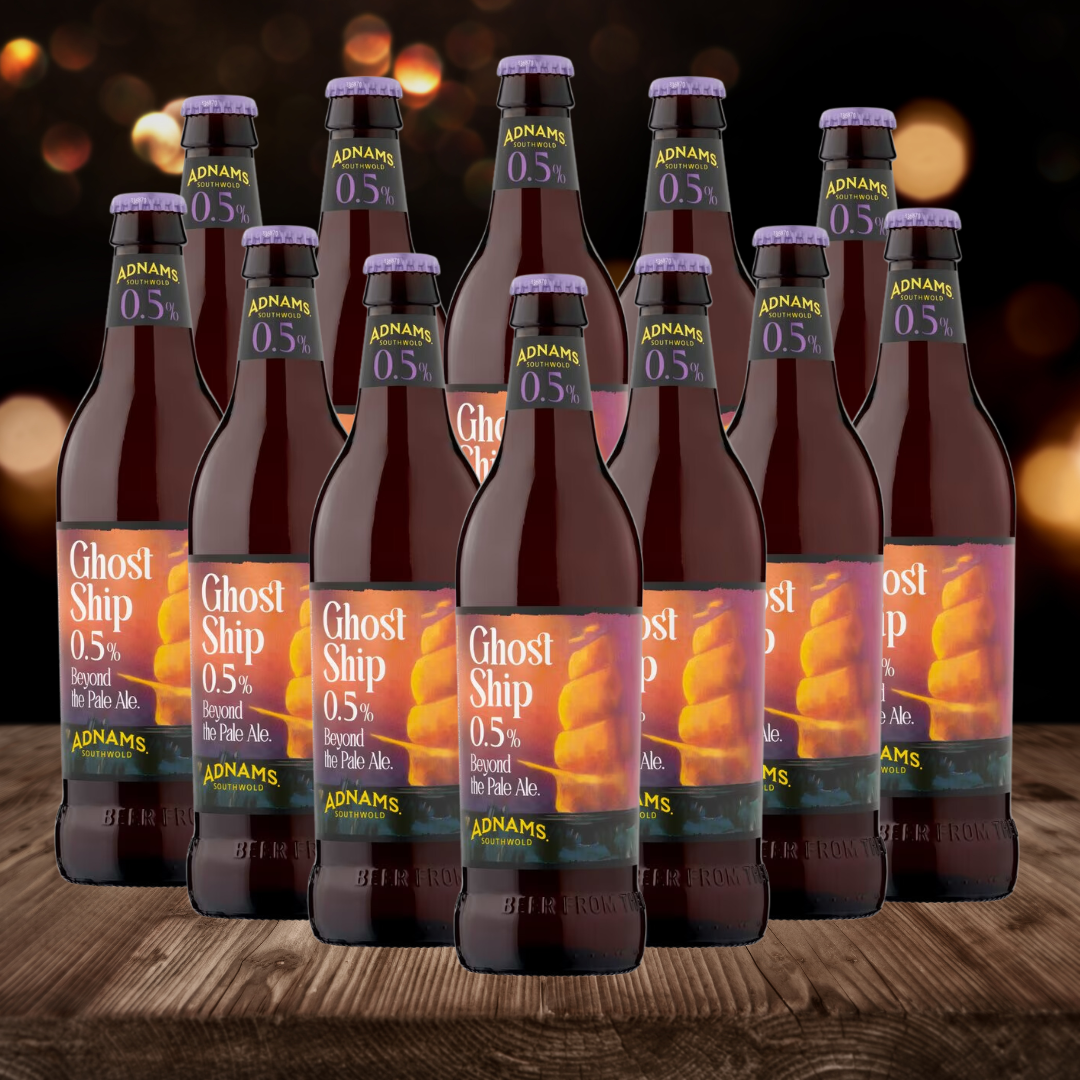 Adnams Ghost Ship Alcohol Free Pale Ale 500ml Bottles – 0.5% ABV (12 Pack) - BEERHUNTER