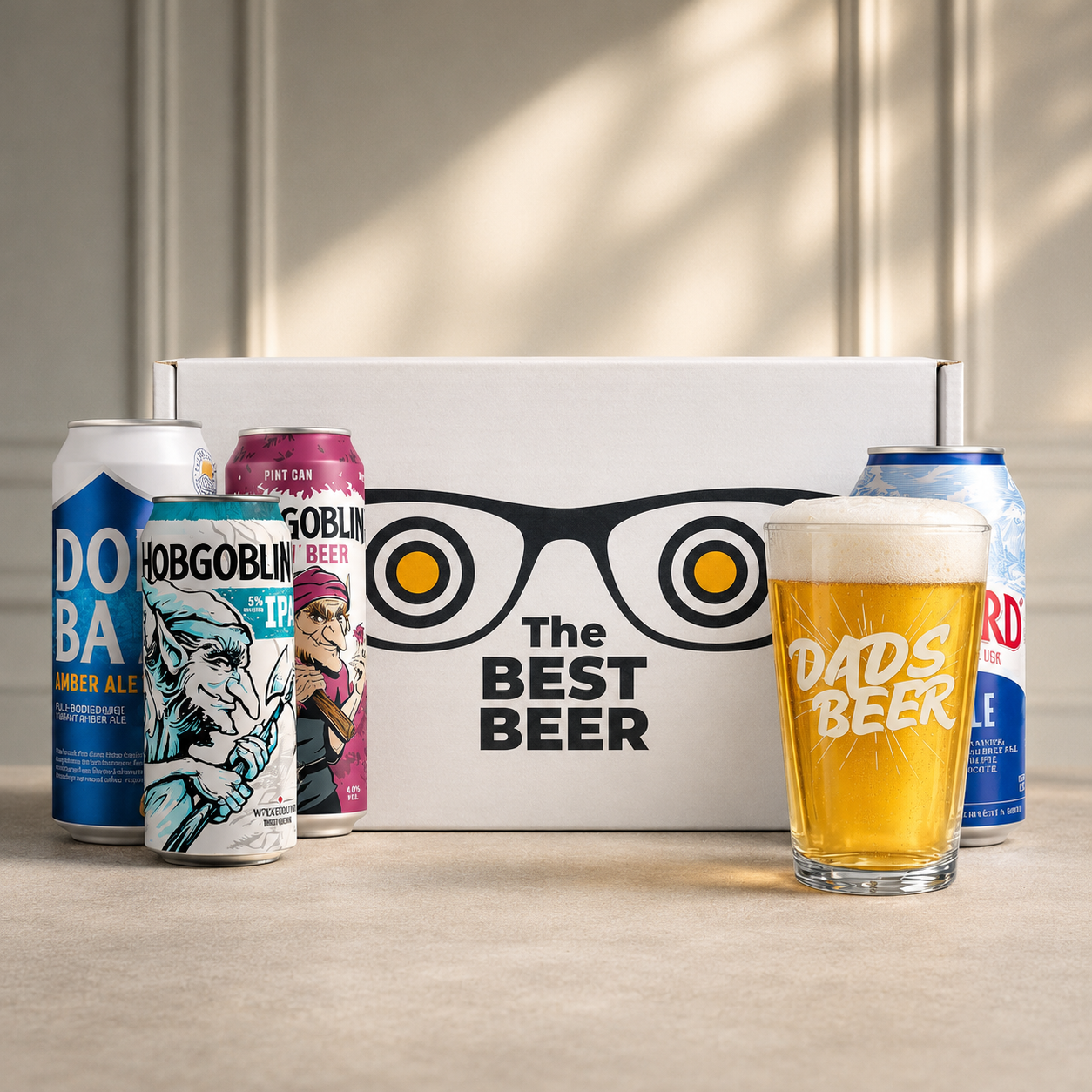 Ale “Best Dad” Gift Set – Doom Bar, Hobgoblin & Shipyard with Dad’s Beer Glass