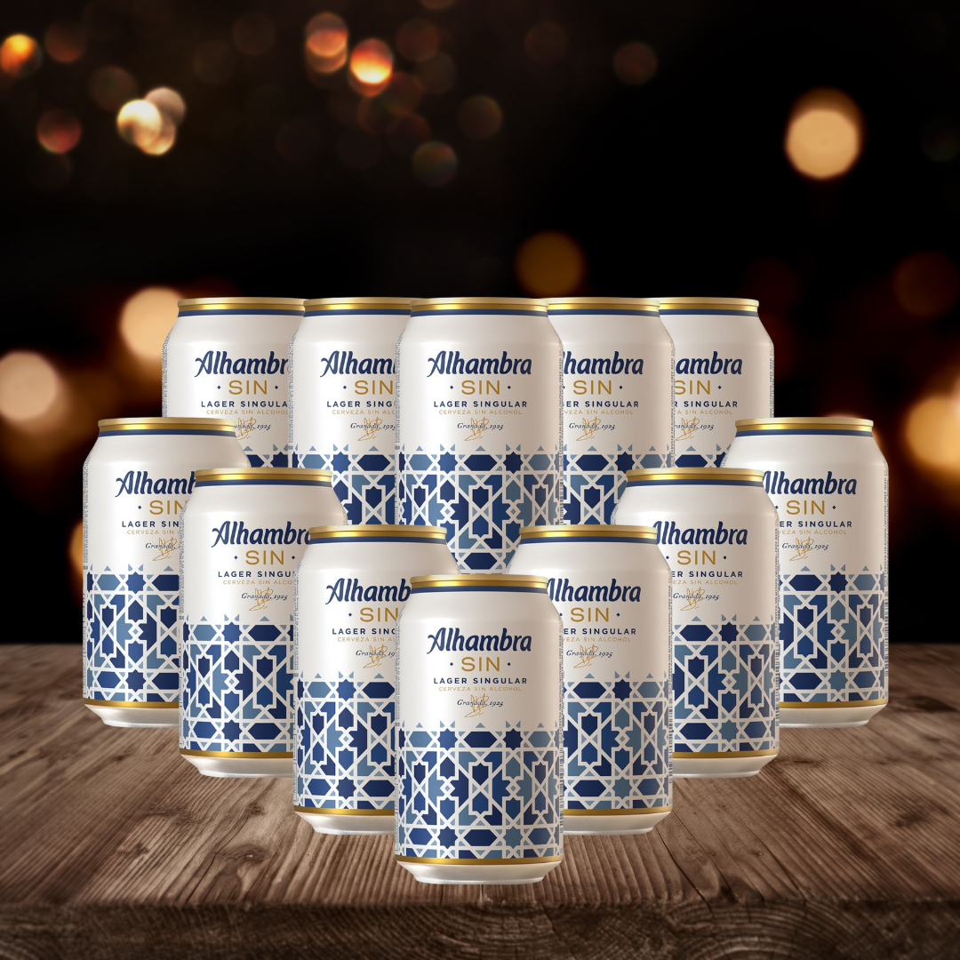 Alhambra Sin 12 Spanish Alcohol Free Lager 330ml Cans - 0.7% ABV (Multipack)