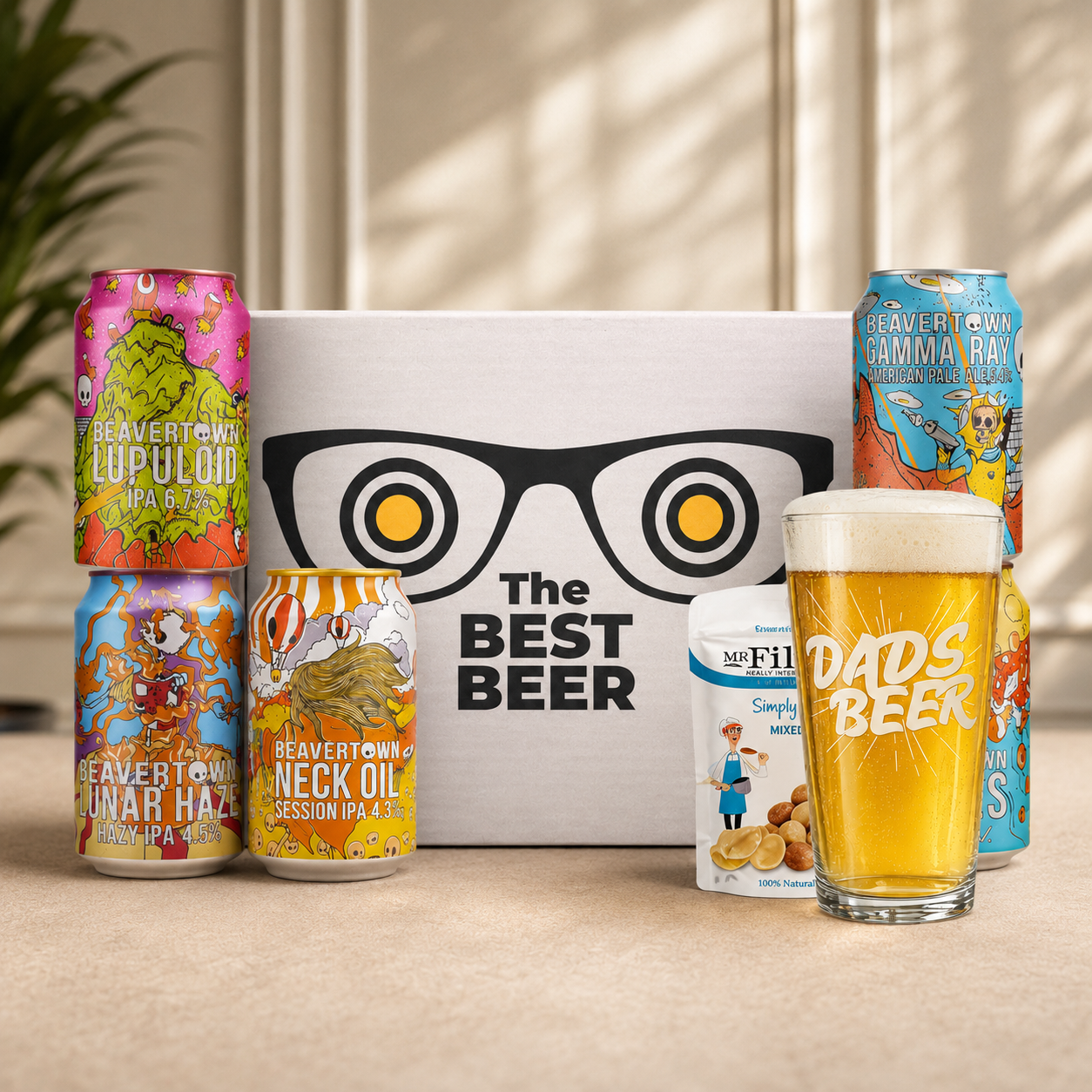 Beavertown Craft Beer 'Best Dad' Gift Pack (5 x 330ml Cans) with Dads Beer Glass
