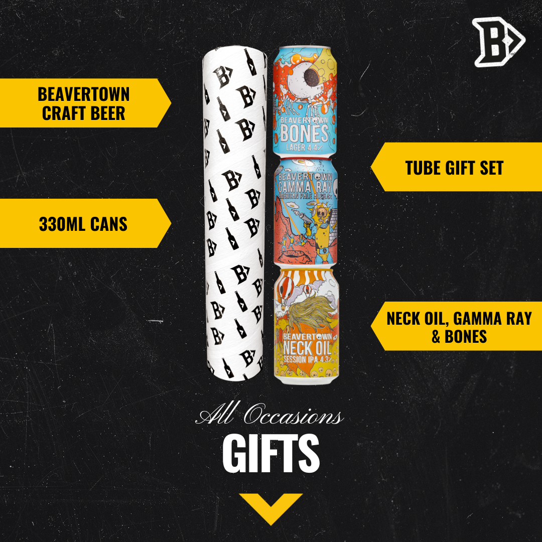 Beavertown Craft Beer Tube Gift Set (3 Pack) - Bones, Gamma Ray & Neck Oil