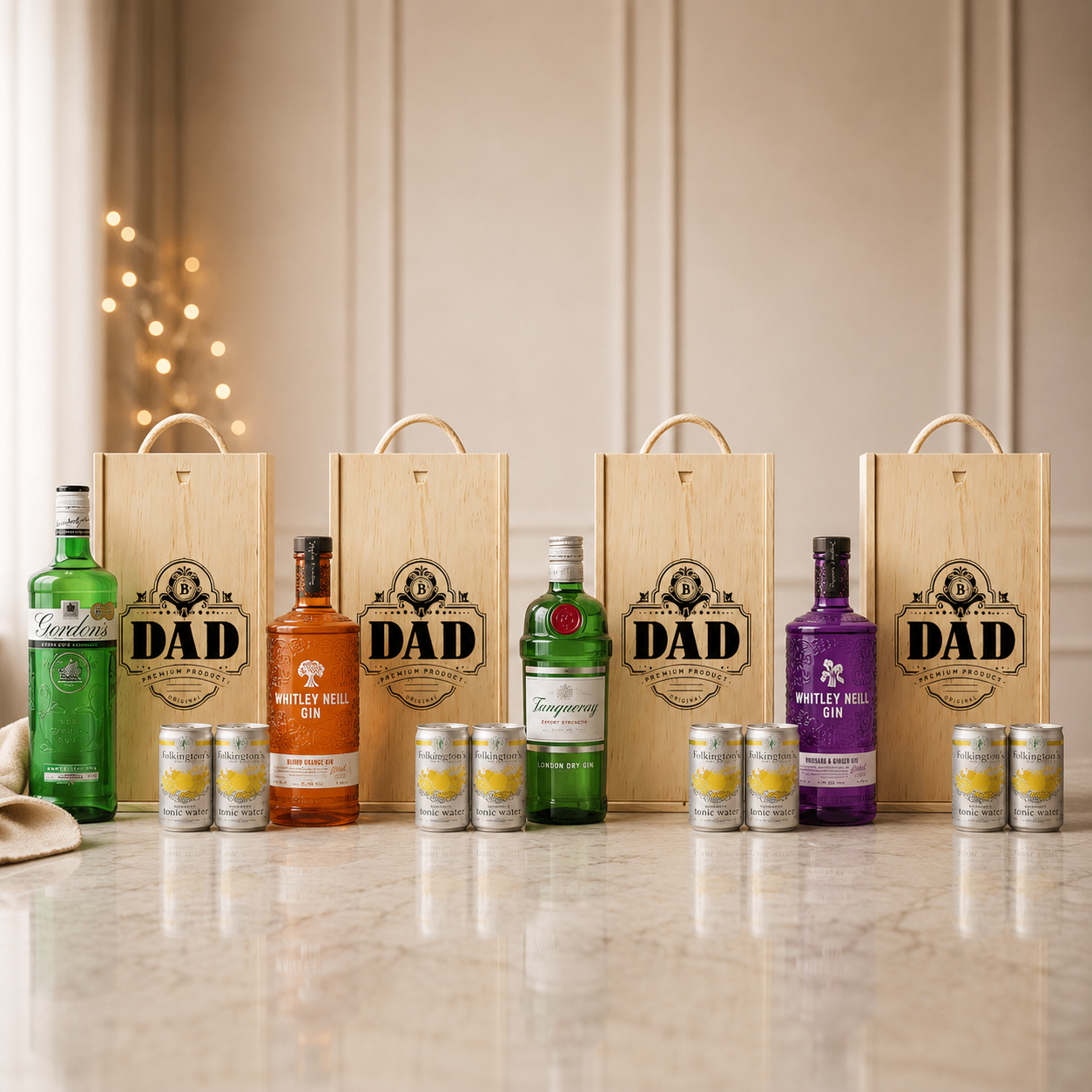 Best Dad Gin Gift Set with Folkington’s Tonic Water – 70cl