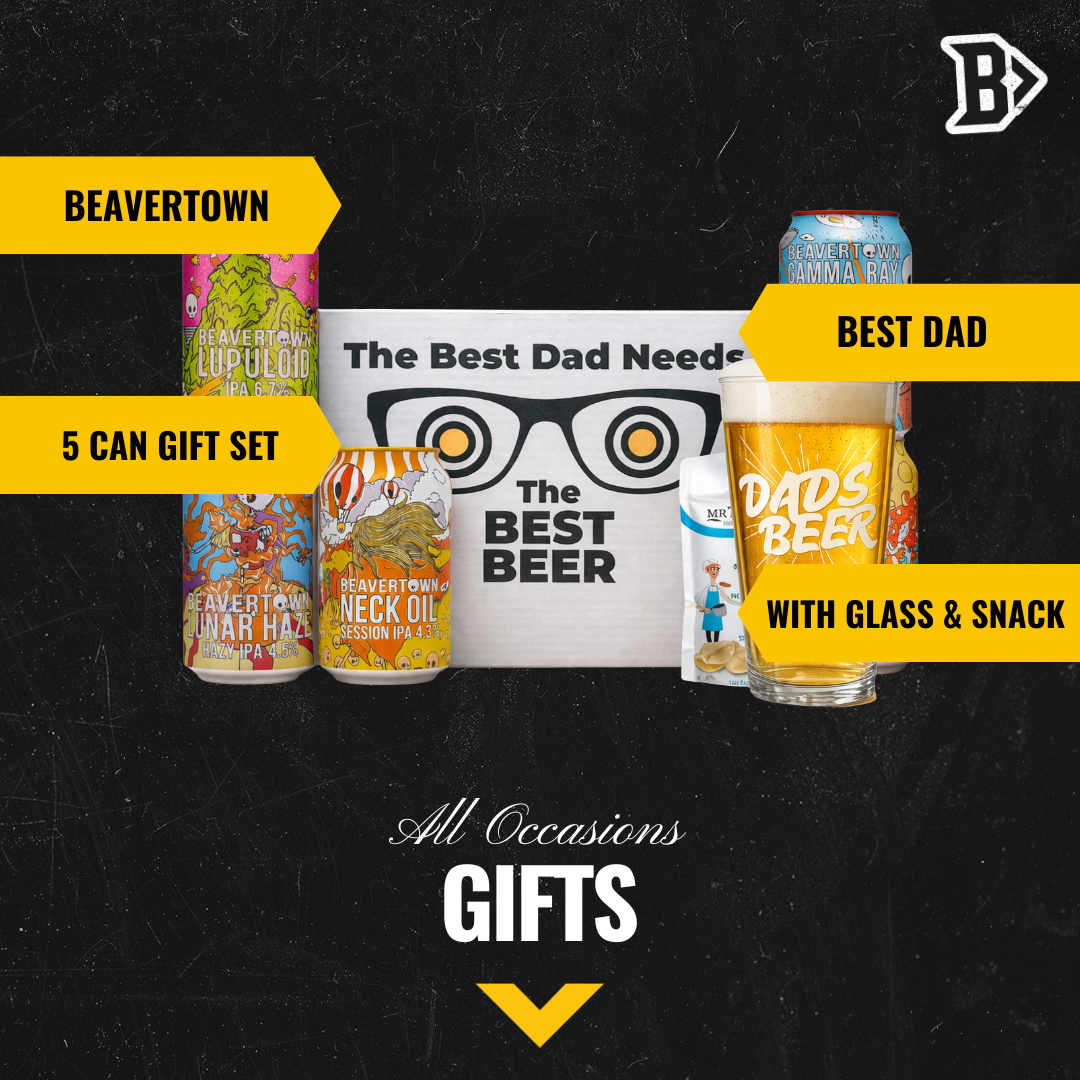 Beavertown Craft Beer 'Best Dad' Gift Pack (5 x 330ml Cans) with Dads Beer Glass