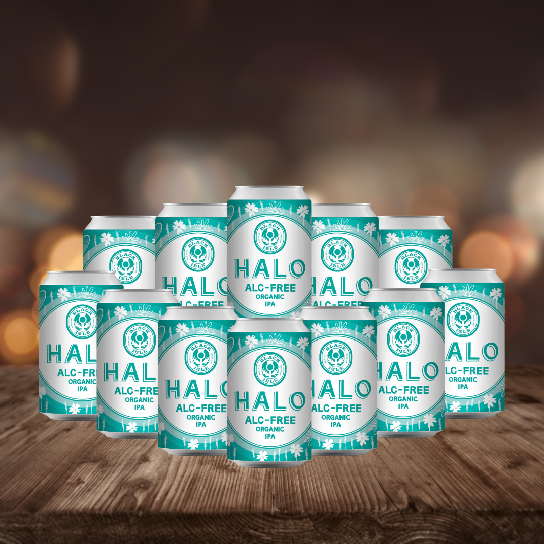 Black Isle Halo Organic Alcohol Free IPA 330ml Cans - 0.3% ABV (12 Pack)
