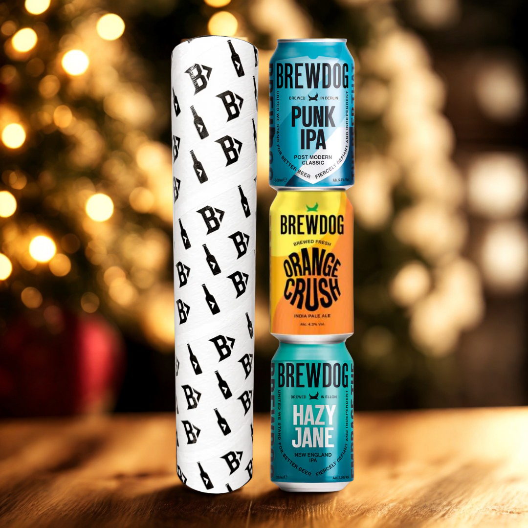 Brewdog Craft Beer Tube Gift Set (3 Pack) - Punk IPA, Orange Crush & Hazy Jane