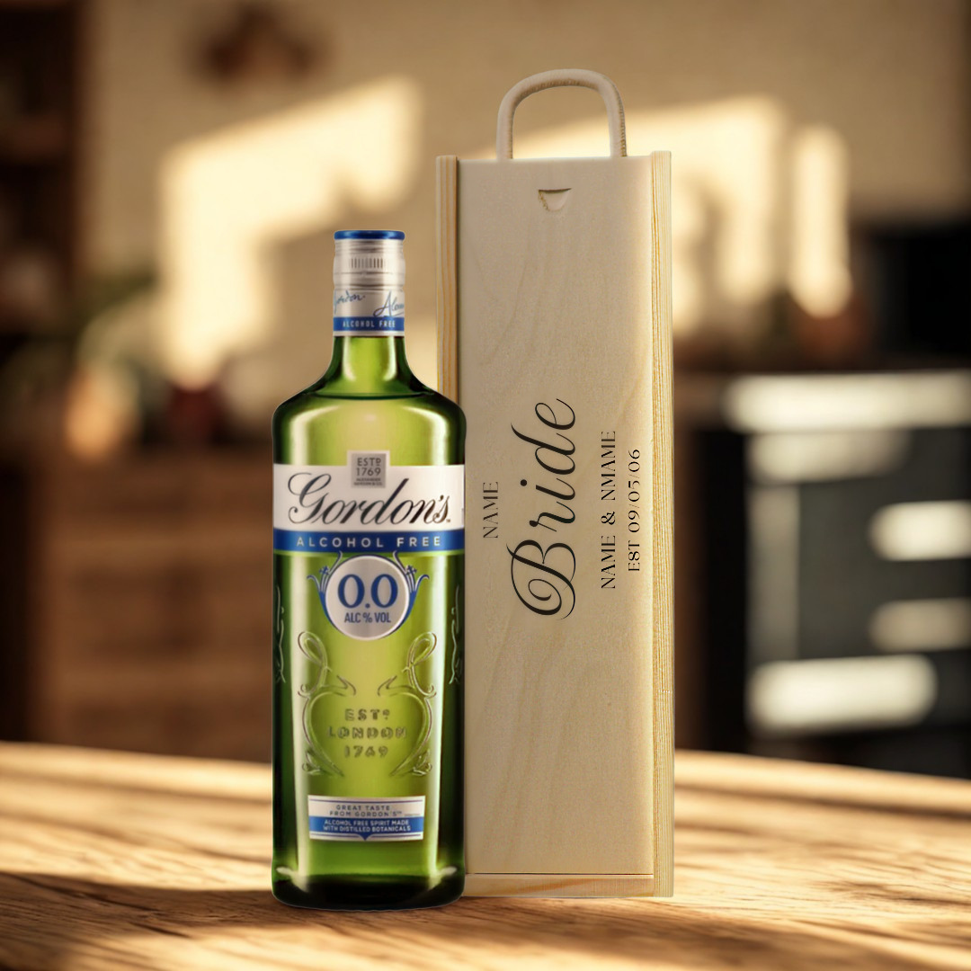 Personalised Bride Gin Gift Set with Wooden Presentation Box