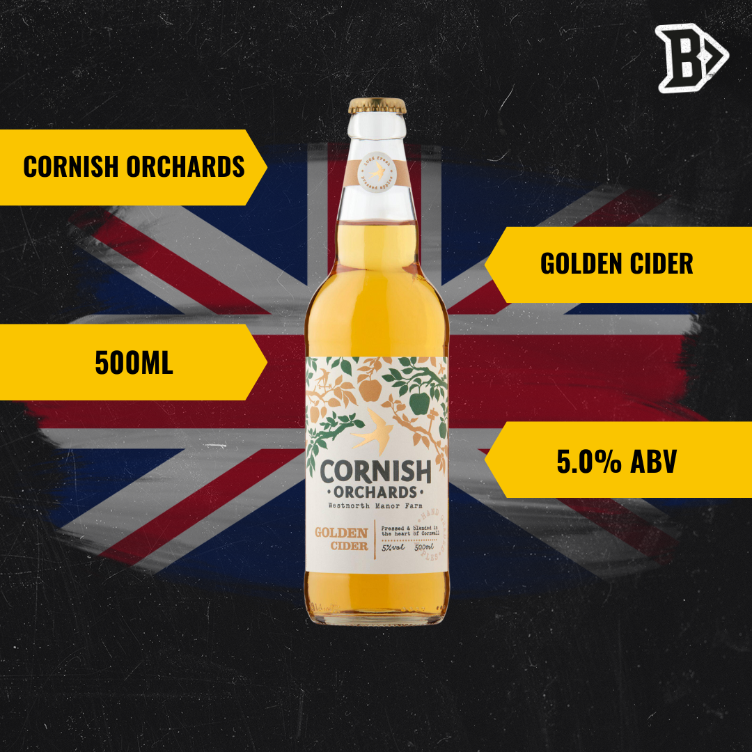 Cornish Orchards British Gold Cider 500ml Bottles - 5.00% ABV (12 Pack) - BEERHUNTER