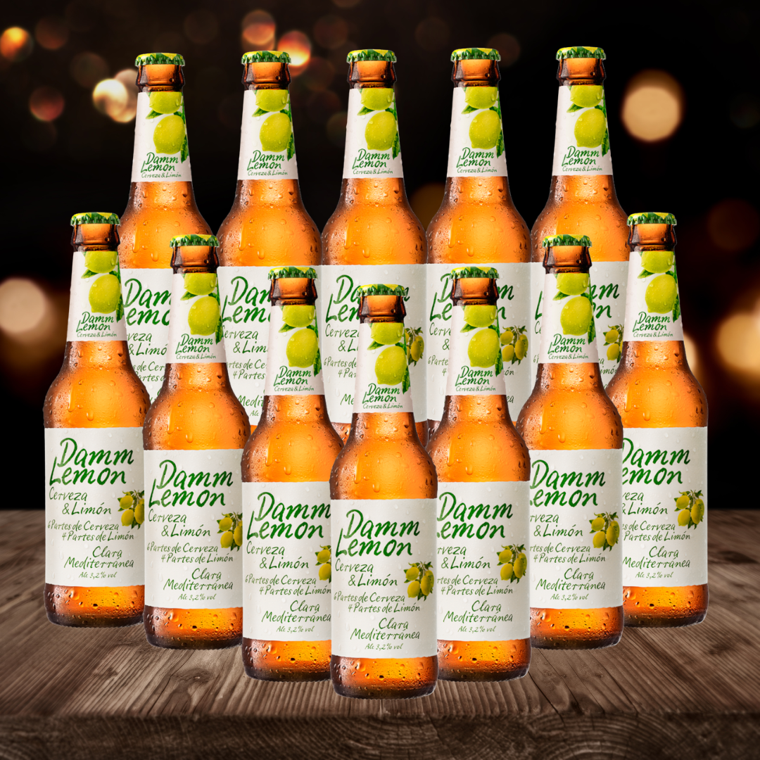 Damm Lemon Cerveza & Limon Radler 330ml Bottles 3.2% ABV (12 Pack)