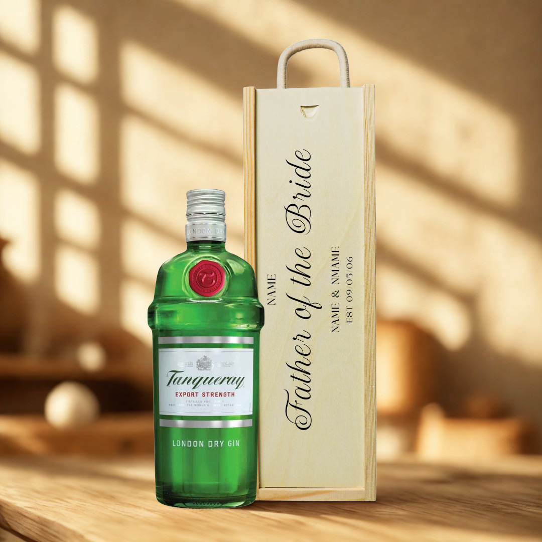 Personalised Father of the Bride Gin Gift Set with Wooden Presentation Box