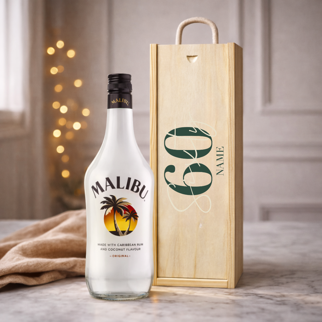 Personalised 60th Birthday Rum Gift Set – Rum with Personalised Lid