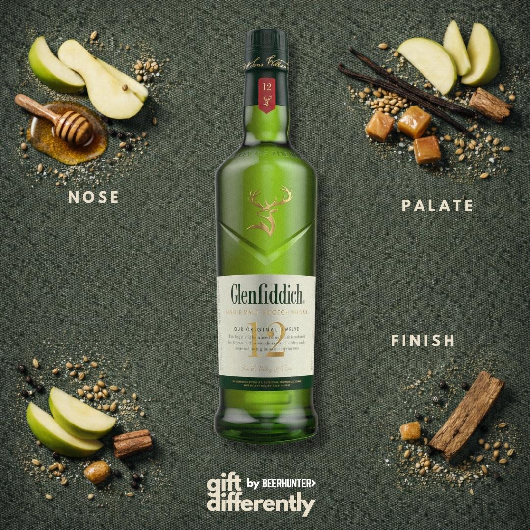 Best Dad Glenfiddich 12 Year Old Scotch Whisky Gift Set with Glass - 70cl (40% ABV)